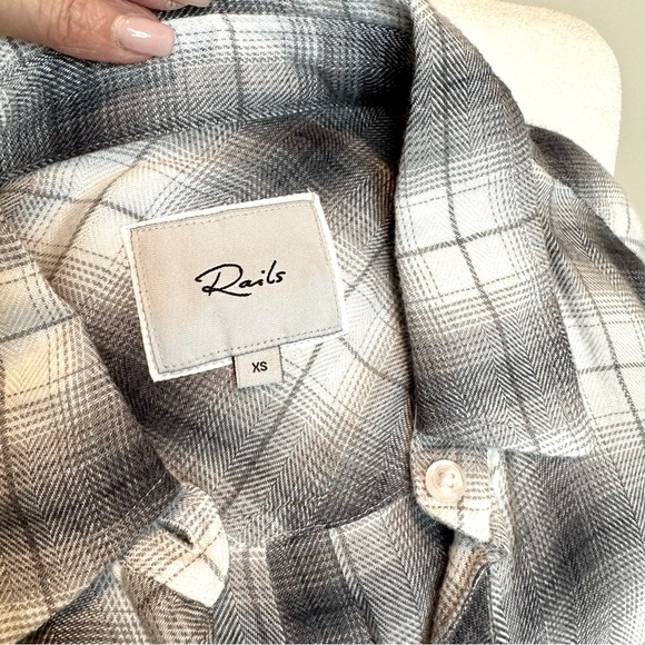 RAILS Dylan Plaid Button-up Shirt / Smoke Ivory Shadow / XS - Picture 8 of 8